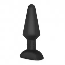 Большая чёрная вибропробка Rimming Plug XL - 16 см черный 