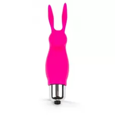 Розовый мини-вибратор в форме кролика - 9 см розовый 