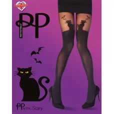 Колготки с имитацией чулок Halloween Cat Tights черный S-M-L