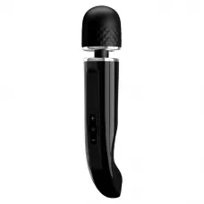Черный мощный жезловый вибратор с изогнутой ручкой Charming Massager - 24 см черный 