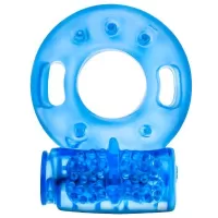 Голубое эрекционное виброкольцо Reusable Cock Ring голубой 