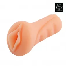 Реалистичный мастурбатор-вагина с рельефной внутренней поверхностью телесный 