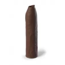 Коричневая насадка-удлинитель Uncut Silicone Penis Enhancer - 17,8 см коричневый 
