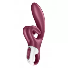 Бордовый вибратор-кролик Touch me - 21,2 см бордовый 