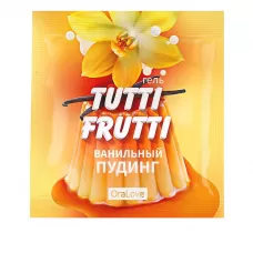 Саше гель-смазки Tutti-frutti со вкусом ванильного пудинга - 4 гр  
