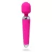 Ярко-розовый жезловый вибромассажер с рифленой ручкой - 20 см ярко-розовый 
