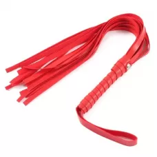 Красная многохвостая плеть с петлей на рукояти - 55 см красный 