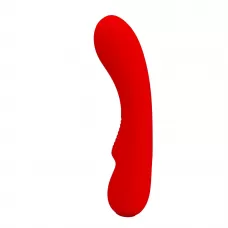 Красный изогнутый вибратор Matt - 19 см красный 