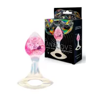 Розоватая анальная пробка с руской - 8,5 см розовый 