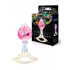 Розоватая анальная пробка с руской - 8,5 см розовый 