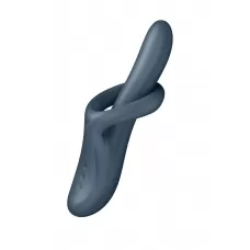 Серый вибратор-ротатор с функцией нагрева Heat Flex 4 - 23 см серый 