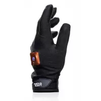 Черная виброперчатка для массажа Fuzu на левую руку черный 