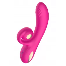 Розовый вибратор-кролик с функцией вращения ствола розовый 