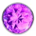 Малая серебристая анальная пробка Diamond Purple Sparkle Small с фиолетовым кристаллом - 7 см фиолетовый 