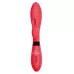 Красный вибратор Yonce с клиторальным зайчиком - 20,5 см красный 