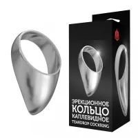 Большое каплевидное эрекционное кольцо TEARDROP COCKRING серебристый 
