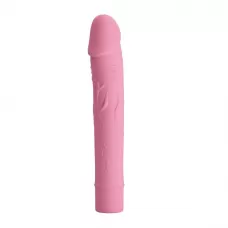 Нежно-розовый вибратор Vic с выделенными венками - 15,5 см нежно-розовый 