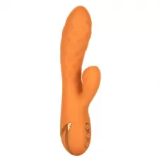 Оранжевый вибромассажер-кролик Newport Beach Babe с пульсирующим воздействием - 21,5 см оранжевый 
