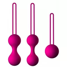 Набор из 3 вагинальных шариков Кегеля розового цвета розовый 