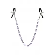 Зажимы для сосков с фиолетовой цепочкой Sweet Caress Nipple Chain фиолетовый 