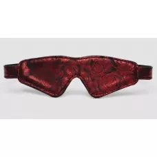 Двусторонняя красно-черная маска на глаза Reversible Faux Leather Blindfold красный с черным 