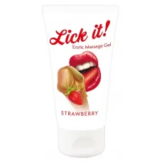 Лубрикант на водной основе Lick it! Strawberry с ароматом клубники - 50 мл  