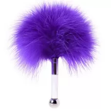 Кисточка для щекотания с фиолетовыми пёрышками - 13 см фиолетовый 