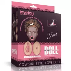 Темнокожая секс-кукла с реалистичными вставками Cowgirl Style Love Doll коричневый 