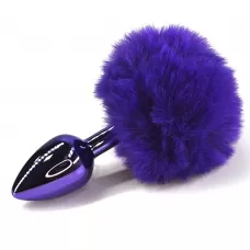 Фиолетовая анальная пробка с заячьим хвостиком фиолетовый 