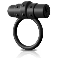Черное перезаряжаемое эрекционное кольцо Vibrating Silicone C-Ring черный 