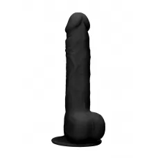 Черный фаллоимитатор Realistic Cock With Scrotum - 24 см черный 