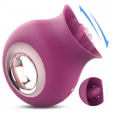 Фиолетовый клиторальный вибромассажёр с подвижным язычком фиолетовый 