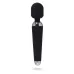 Черный жезловый вибромассажер с рифленой ручкой - 20 см черный 