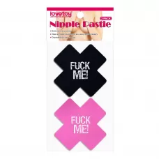 Набор из 2 пар пэстисов Cross Pattern Nipple Pasties розовый с черным 