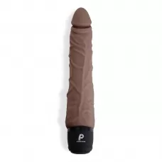 Коричневый вибромассажер 7  Realistic Vibrator - 20 см коричневый 