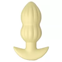 Желтая анальная пробка с вибрацией Cuties Vibrating Mini Butt Plug - 8 см желтый 