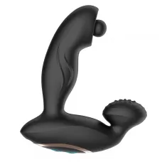Черный вибромассажер простаты с вращающимся шариком черный 