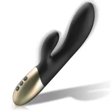 Черный перезаряжаемый вибратор-кролик - 22 см черный Черный перезаряжаемый вибратор-кролик - 22 см черный