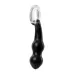 Чёрный анальный стимулятор из стекла с ручкой-кольцом - 17 см черный 