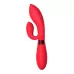 Красный вибратор Gina с клиторальным отростком - 20 см красный 