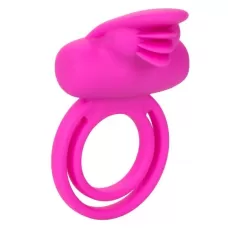 Ярко-розовое эрекционное кольцо Silicone Rechargeable Dual Clit Flicker ярко-розовый 