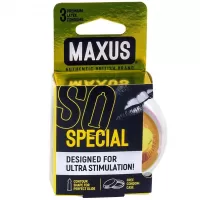 Презервативы с точками и рёбрами в пластиковом кейсе MAXUS AIR Special - 3 шт  
