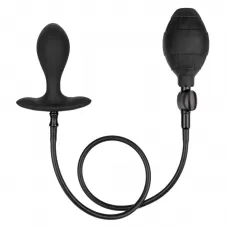 Черная расширяющаяся анальная пробка Weighted Silicone Inflatable Plug M черный 