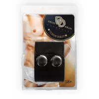 Черный ремень-утяжка на пенис на заклепках черный 