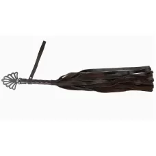 Коричневая плеть-флогер с витой ручкой в виде короны - 62 см коричневый 