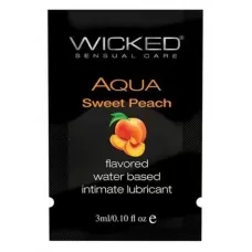 Лубрикант с ароматом спелого персика Wicked Aqua Sweet Peach - 3 мл  