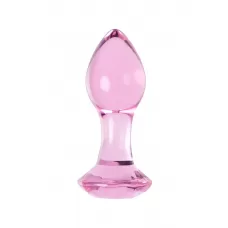Розовая анальная втулка из стекла - 8,5 см розовый 