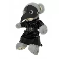 Плюшевый БДСМ-мишка в костюме чумного доктора разноцветный 