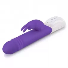 Фиолетовый пульсирующий вибромассажер G-Spot Thrusting Rabbit - 24 см фиолетовый 