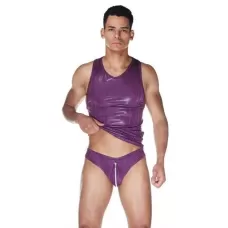 Комплект мужской: майка и слипы на молнии фиолетовый L-XL